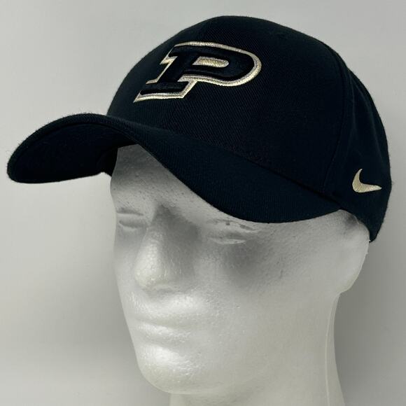 Purdue University Boilermakers Hat Baseball Cap Nike Black Flex Fitted M-L - Picture 9 of 9